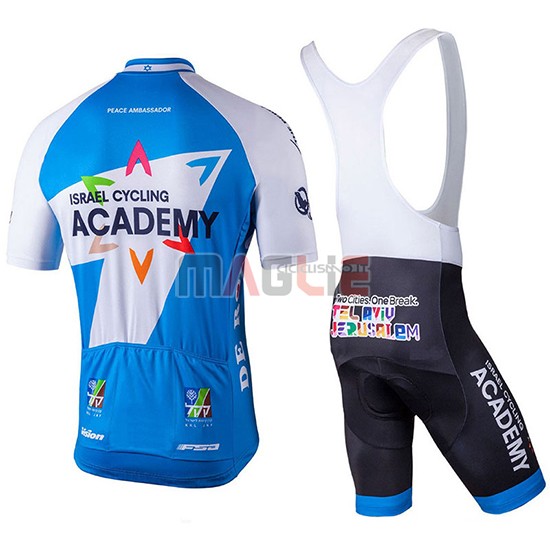 2018 Maglia Israel Cycling Academy Manica Corta Bianco e Blu